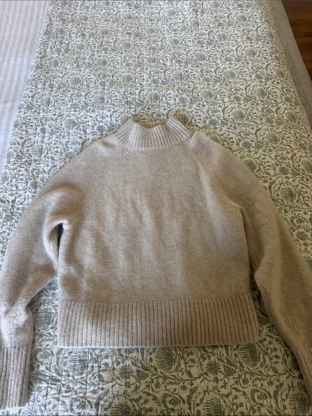& Other Stories Women's Ribbed Mock Neck Sweater in Light Taupe
